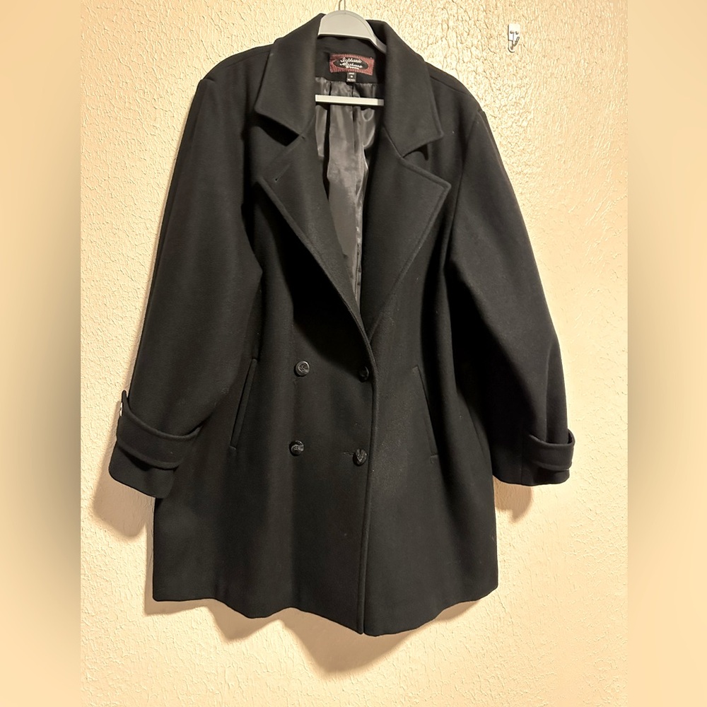Vintage‎ Stephanie Mathews 100% Merino Wool Double Breasted Coat Size 22/24